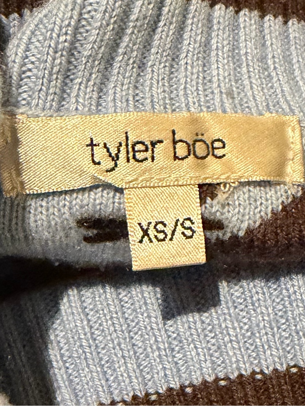 Tyler Boe Blue and Brown Geometric Print Sweater Small - Picture 6 of 9